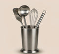 Rust-resistant stainless steel utensil holder crock for spatulas, spoons and ladles