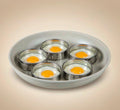 5-pack stainless steel fried egg rings with fold-flat handles