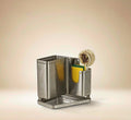 Stainless steel kitchen sink corner sponge caddy with a drip tray