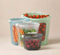 4-pack reusable silicone zip storage bags for fridge and freezer food storage